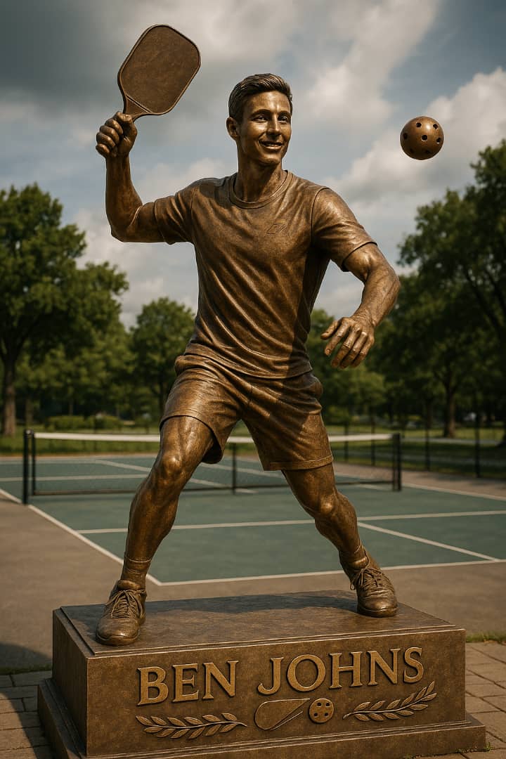 Breaking News: Bronze Statue of Pickleball Icon Ben Johns Unveiled in Annapolis, A Legend Immoralized